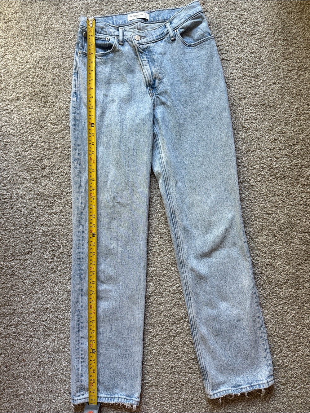 Abercrombie & Fitch Curve Love Ultra High Rise 90s Light Wash Size 27 - Picture 3 of 5